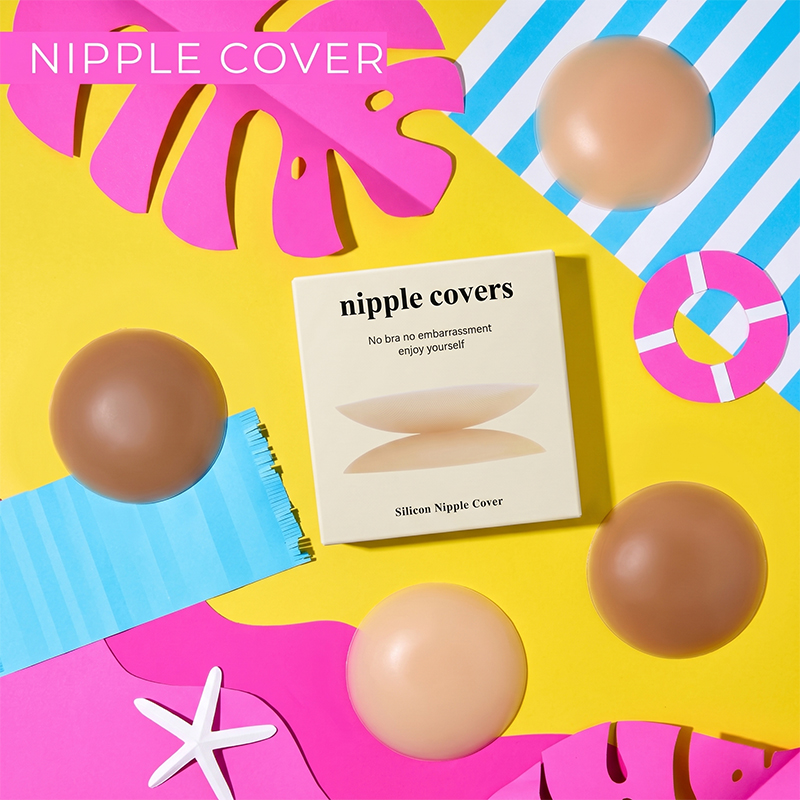 Strapless Bra Adhesive - 2er-Pack Unsichtbare Selbstklebende Nippelabdeckungen für Frauen,