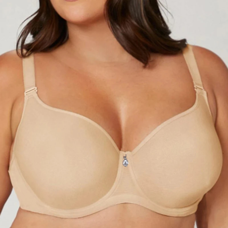 Underwire Bra Padded - Übergrößen Damen Netz-Unterstützender Minimizer-BH, Nicht Gepolsterter