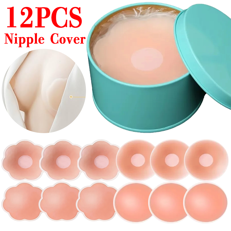 Strapless Bra Adhesive - 6/12 Stück unsichtbare selbstklebende Brustpads, wiederverwendbare