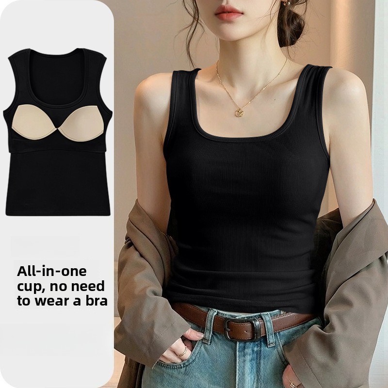 T Shirt Bra Seamless - Neues Nahtloses Tanktop mit Eingebautem BH
