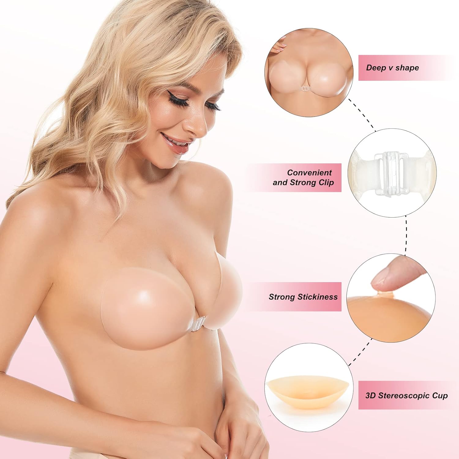Selbstklebender Push-Up BH, un – Strapless Bra Adhesive Bewertung und Preis